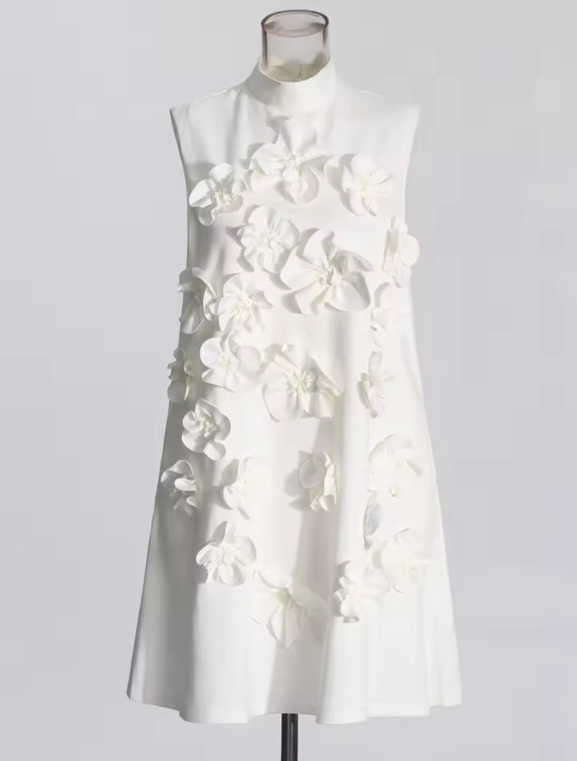 3D Floral Appliqué Sleeveless Dress