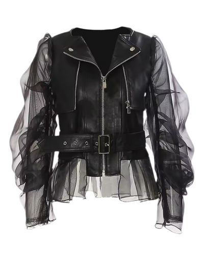 Ella Tulle Faux leather Jacket