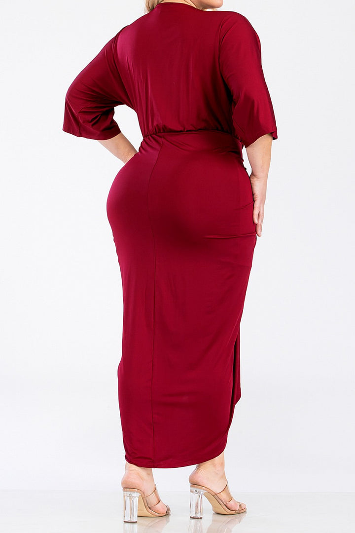 Venetian Ruched Midi Dress