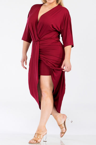 Lady In Red Venetian Bodycon Dress - Plus