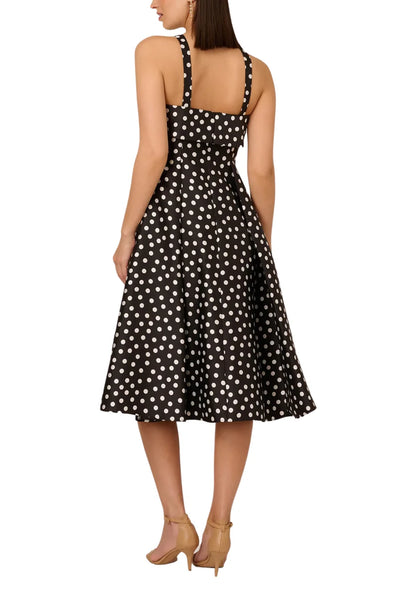 Polka Dot Elegance Halter Midi Dress