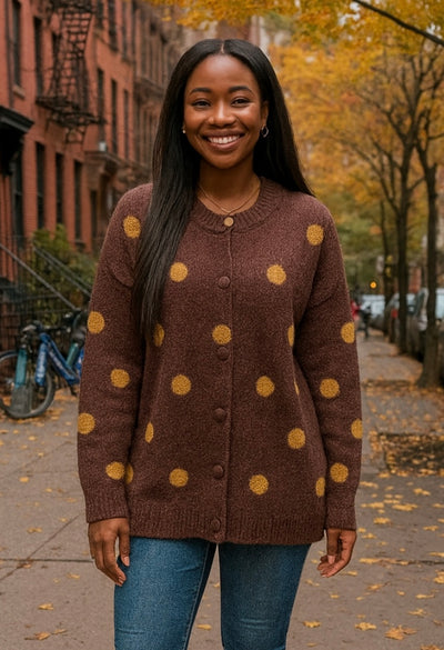 Casual Charm Polka Cardigan