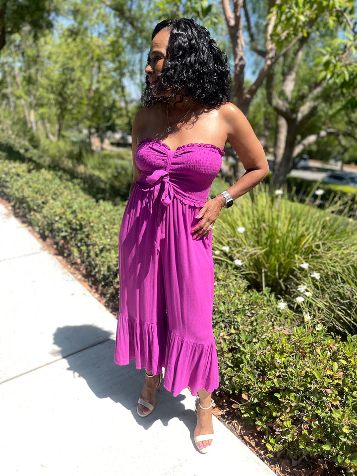 Sunset Vibes Strapless Jumpsuit