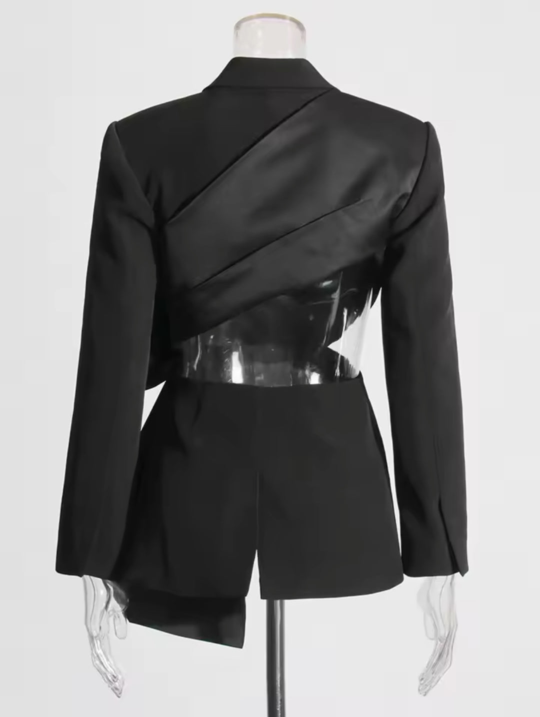 Ali Solid Black Bow Blazer