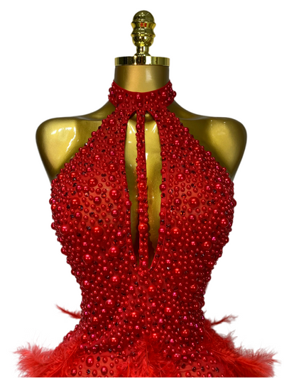 Pearl & Feather Glam Mini Dress