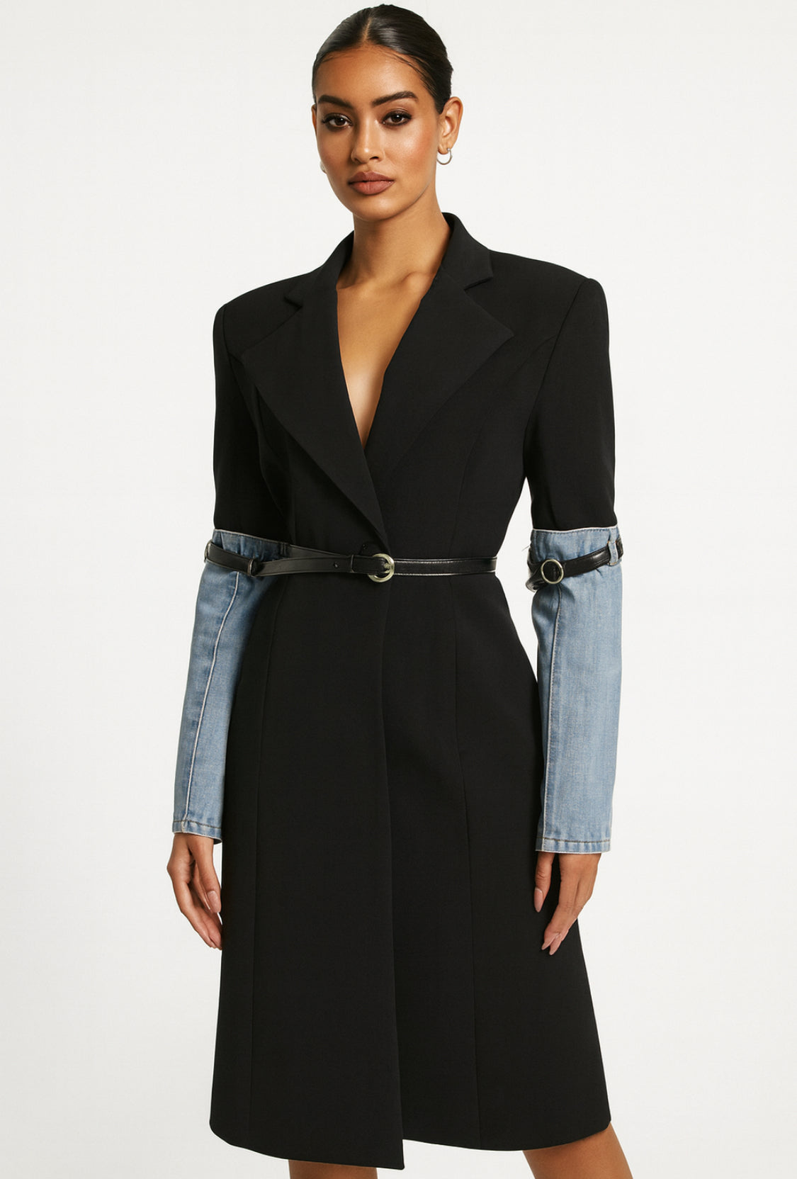 The Denim Contrast Power Coat