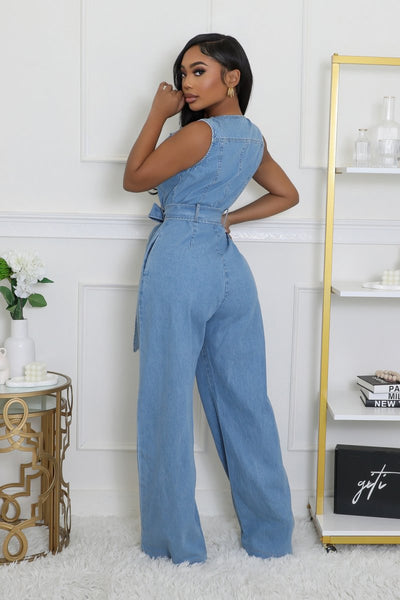 Meet Your Match Denim Jumpsuit