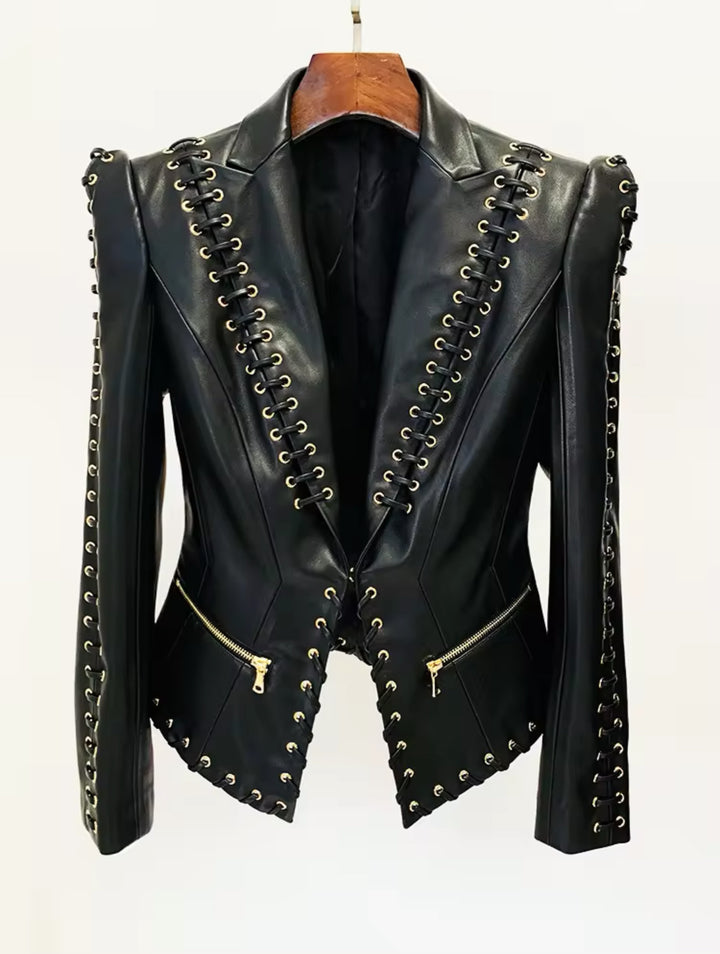 Lora Fashion Leather Blazer
