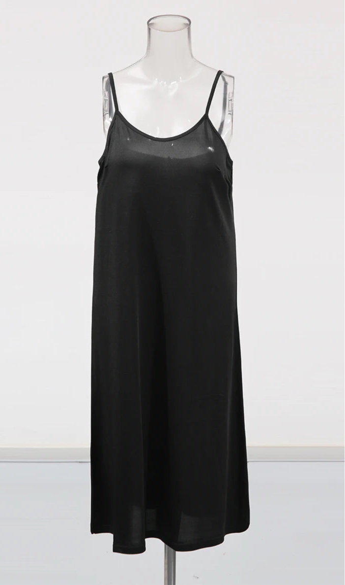 Midnight Ember Mesh Midi Dress