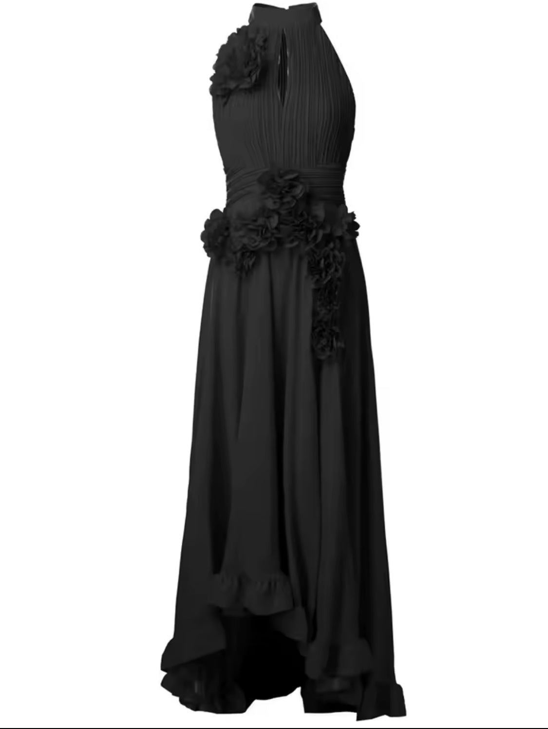 Midnight Bloom High-Low Gown
