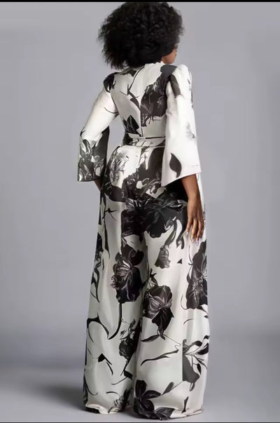 Noir Garden Wide-Leg Jumpsuit