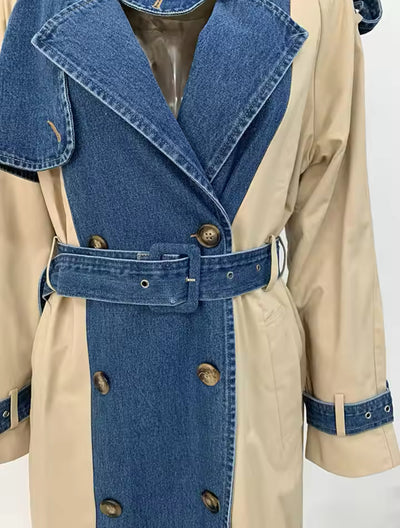 Keri Khaki Denim Trench Coat