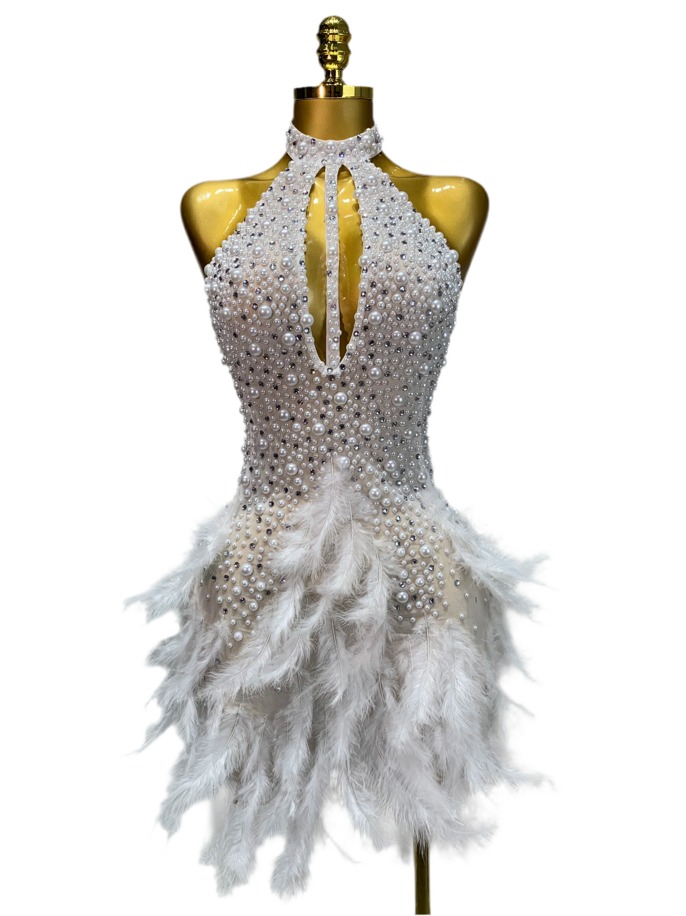 Pearl & Feather Glam Mini Dress
