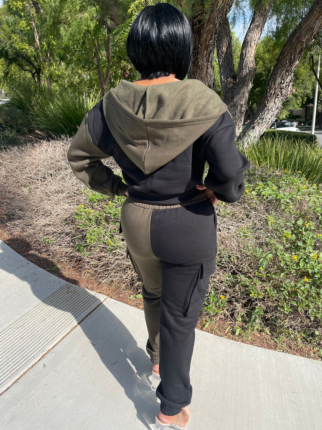Two Tone Cargo Jogger Set