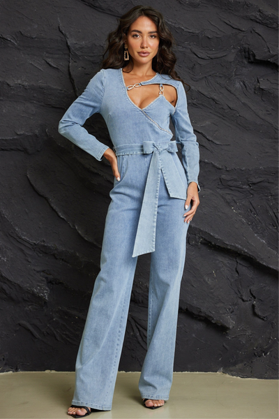 Anastasia Denim Washed Fashion Jumpsuit