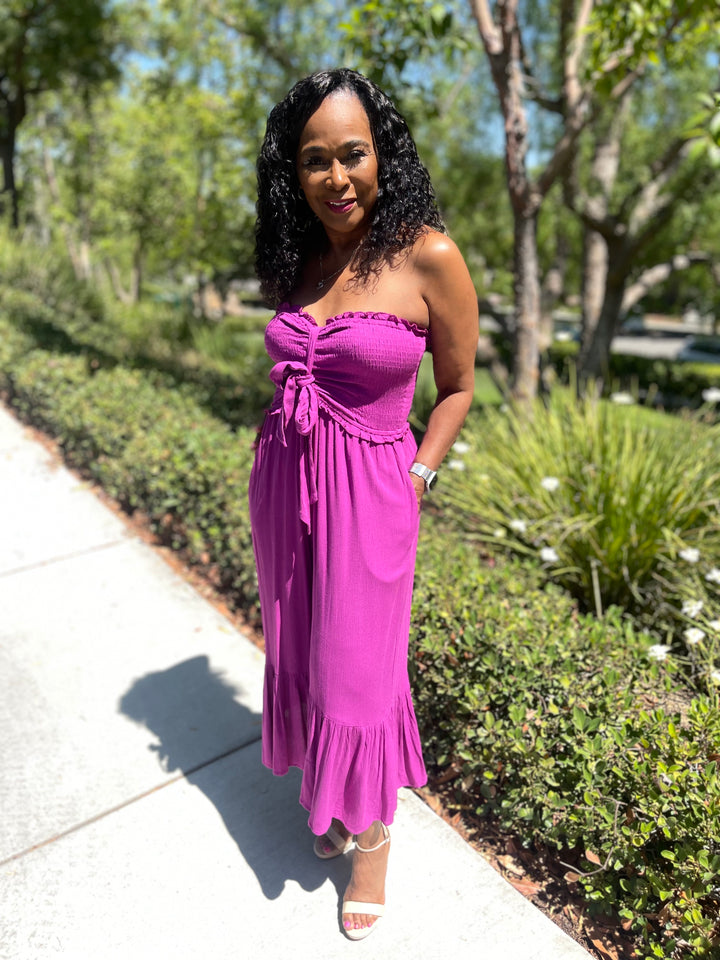Sunset Vibes Strapless Jumpsuit