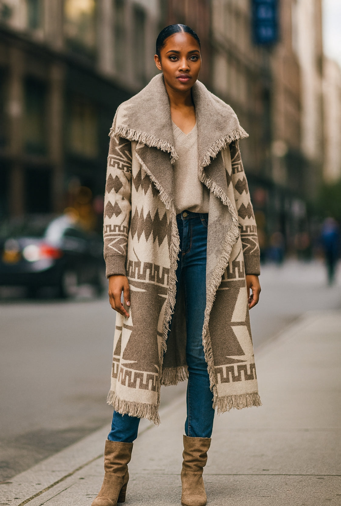 Tribal Fringe Duster Coat