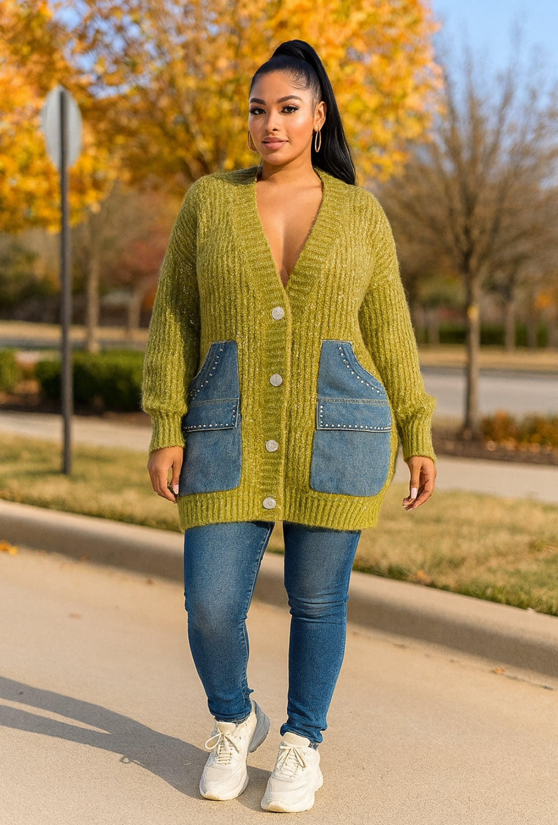 Jane Denim Patchwork Cardigan