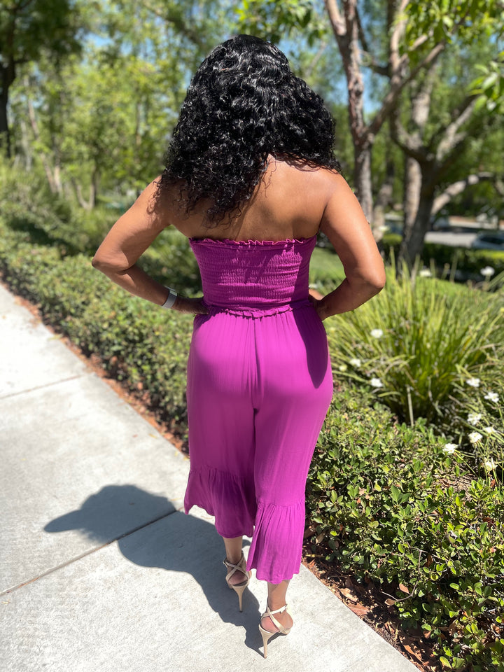 Sunset Vibes Strapless Jumpsuit