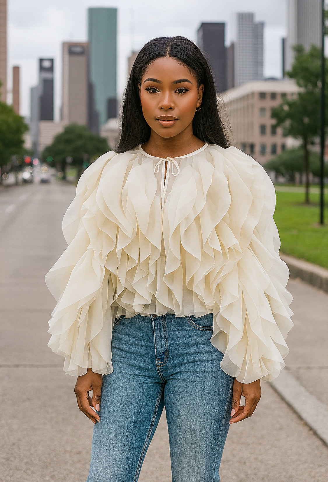 Elara Ruffles Fashion Blouse