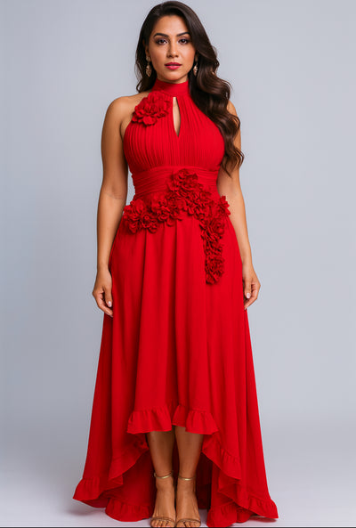 Midnight Bloom High-Low Gown