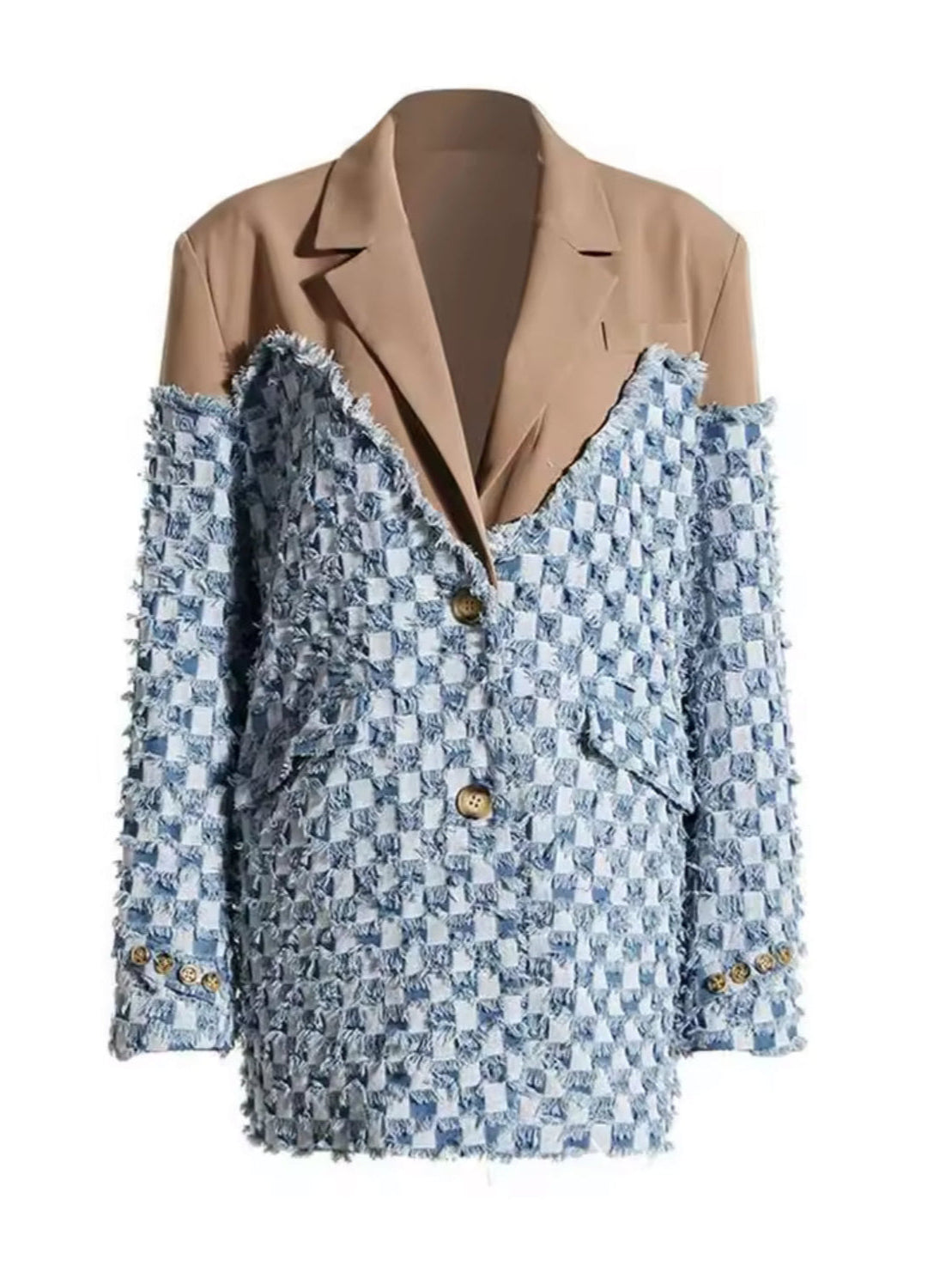 Brooklyn Denim Color-block Blazer