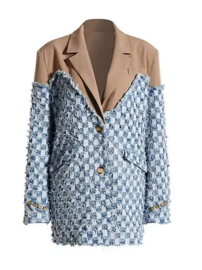 Brooklyn Denim Color-block Blazer