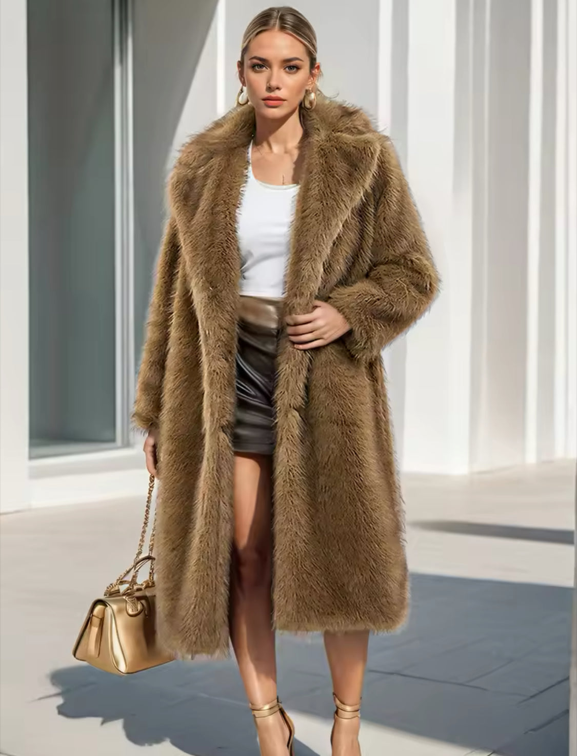 Elegant Faux Fur Coat