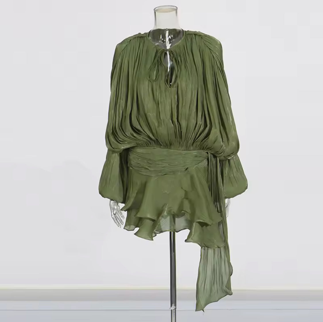 Midnight Muse Tie-Waist Mini Dress