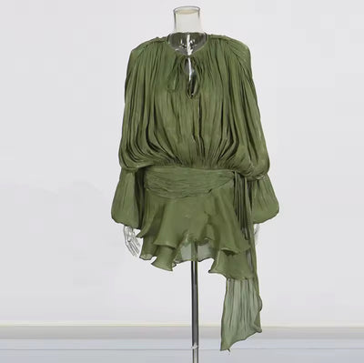 Midnight Muse Tie-Waist Mini Dress