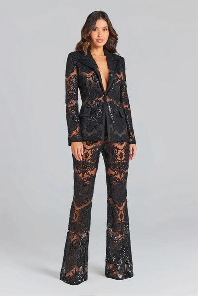 Midnight Temptation Sequin Lace Set