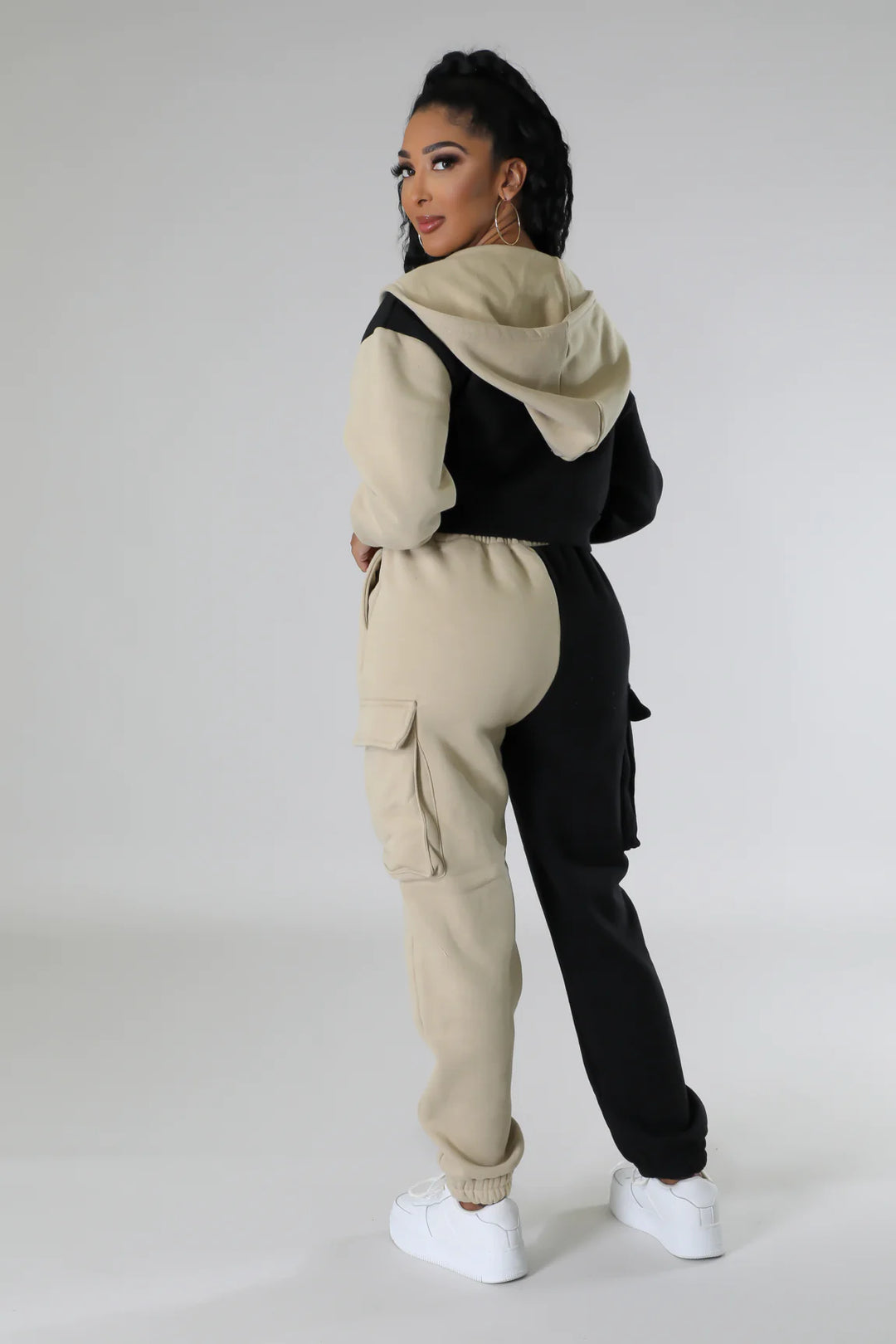 Two Tone Cargo Jogger Set