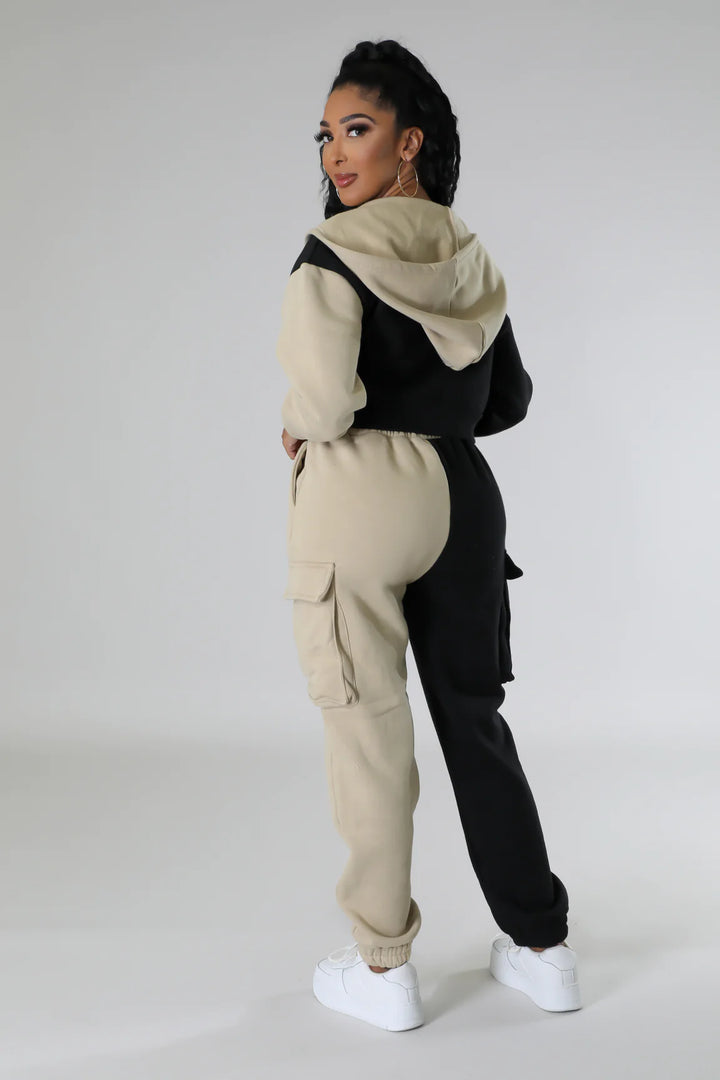 Two Tone Cargo Jogger Set