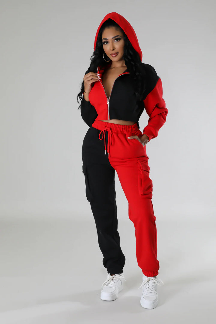 Two Tone Cargo Jogger Set