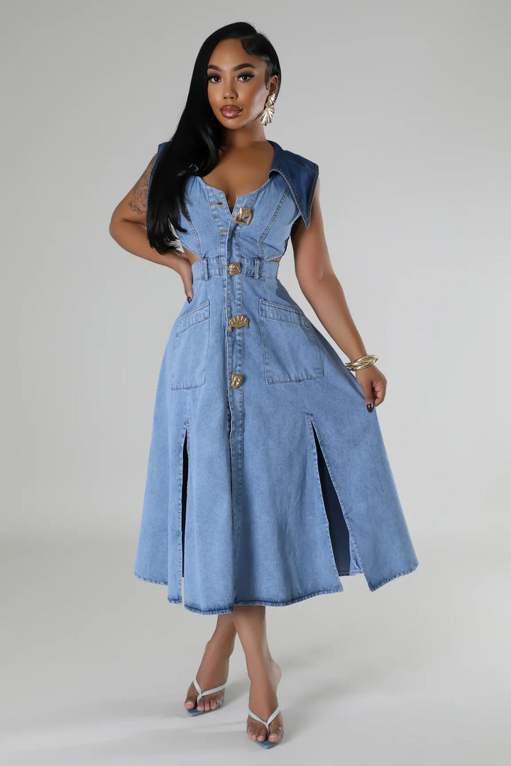 Jocelle Denim Maxi Dress