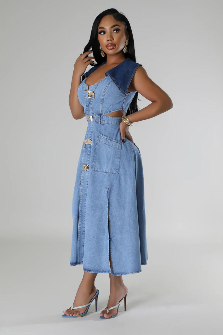 Jocelle Denim Maxi Dress