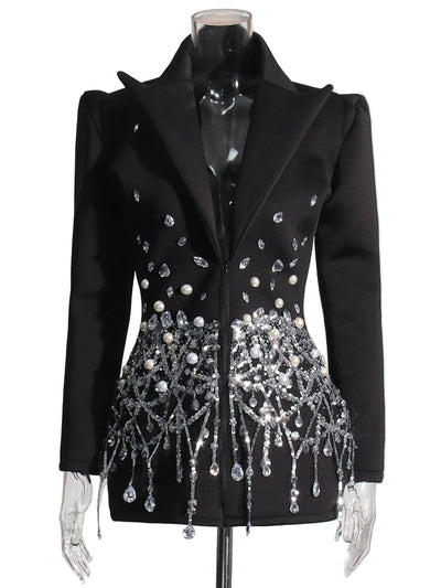 Midnight Crystal Embellished Blazer