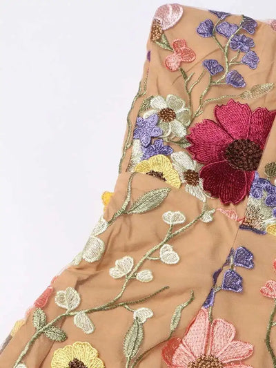 Garden Bloom Strapless Midi Dress