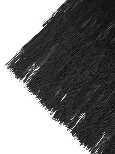 Elegant Tassel Black Dress
