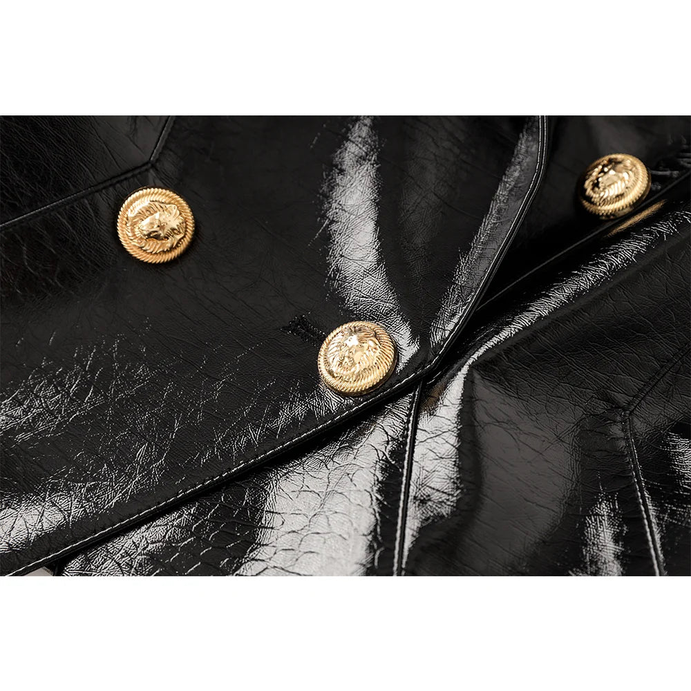 Bold and Beautiful Leather Blazer Jacket