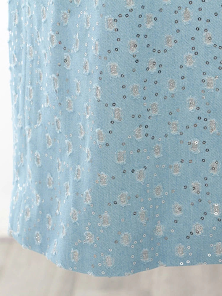 Blue Blossom Textured Trench Coat