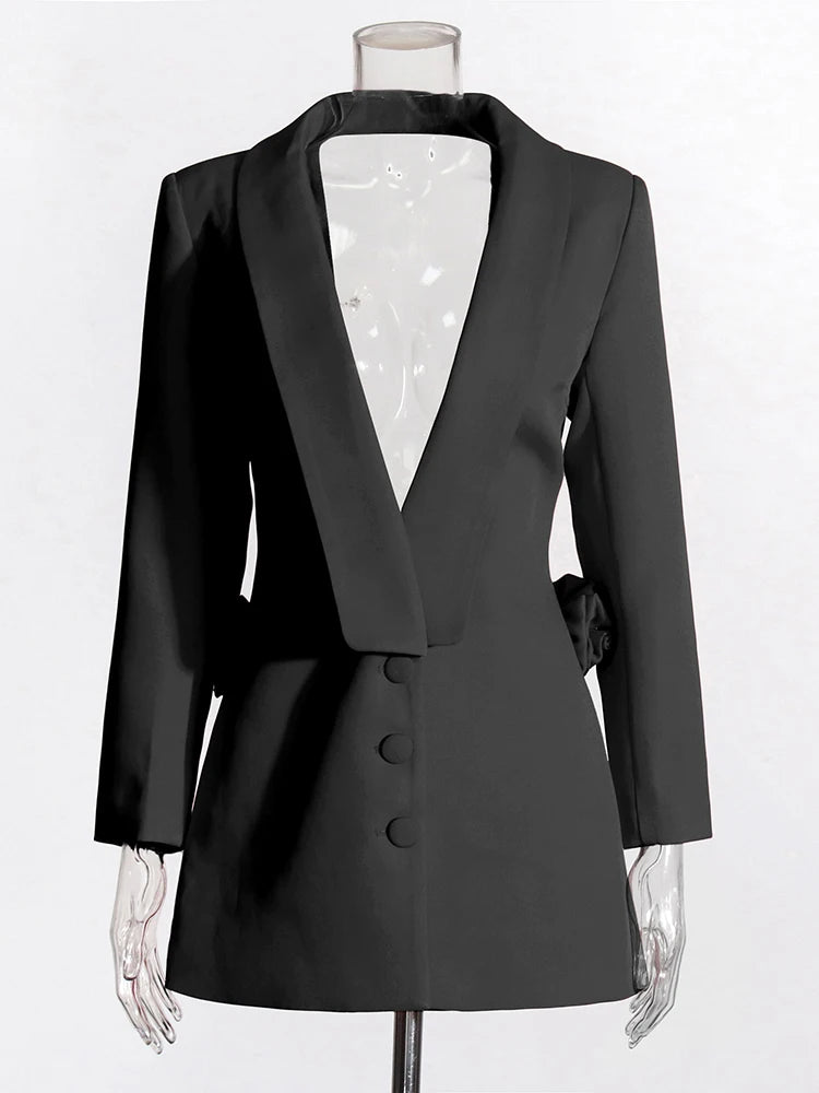 Bold Elegance Open-Back Blazer