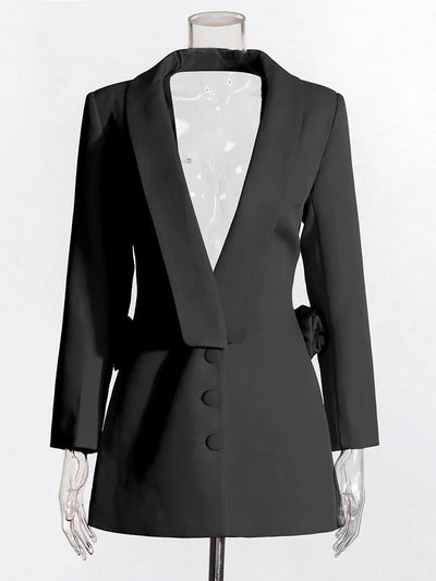 Bold Elegance Open-Back Blazer