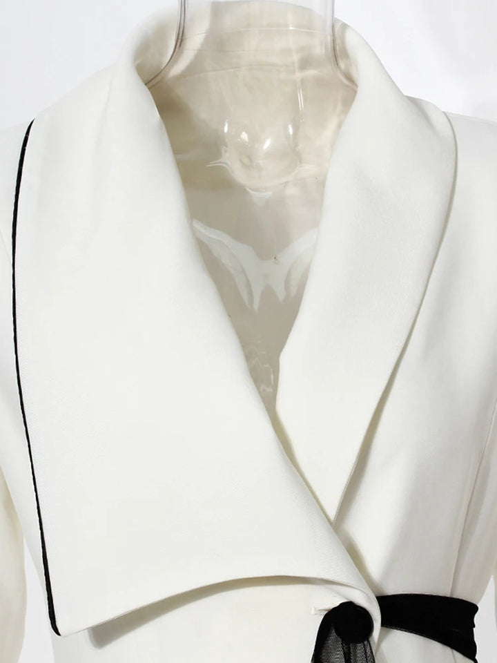 Steph's  Pleated Elegant Long Blazer