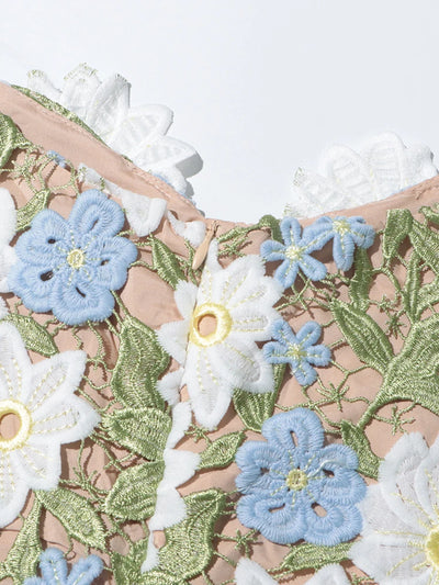 Blooming Grace Floral Lace Midi Dress