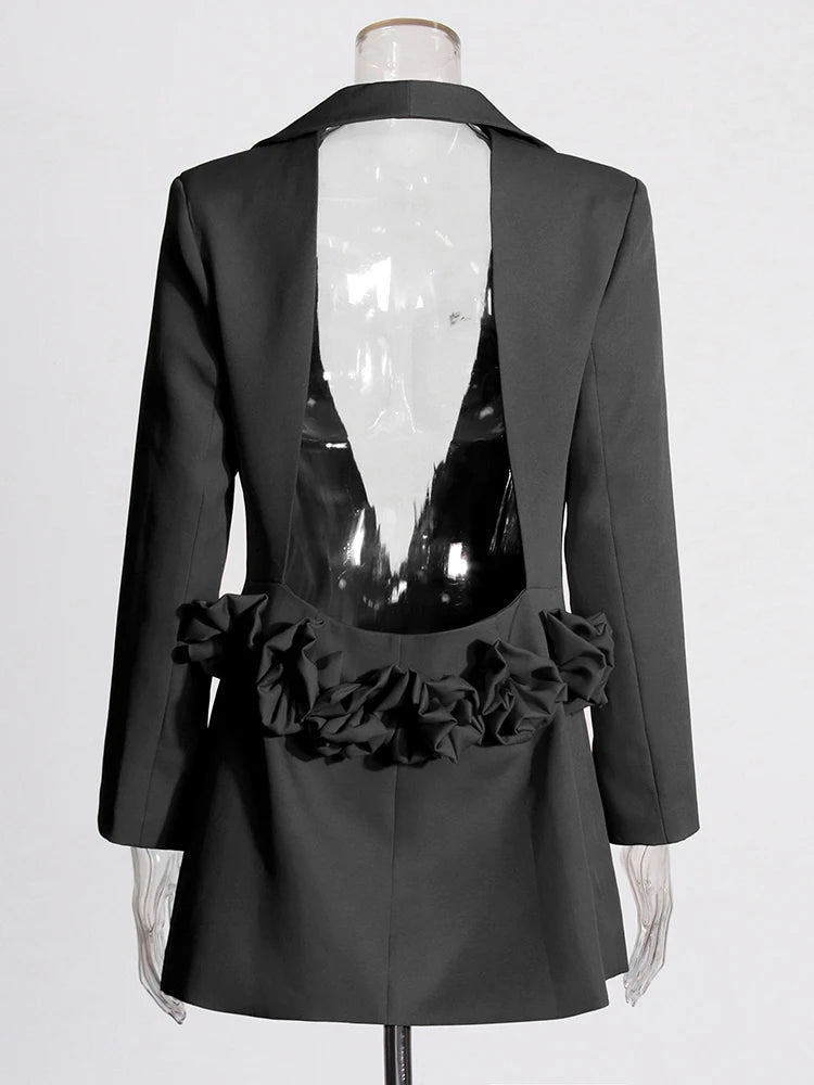 Bold Elegance Open-Back Blazer