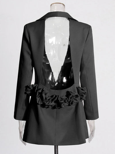 Bold Elegance Open-Back Blazer