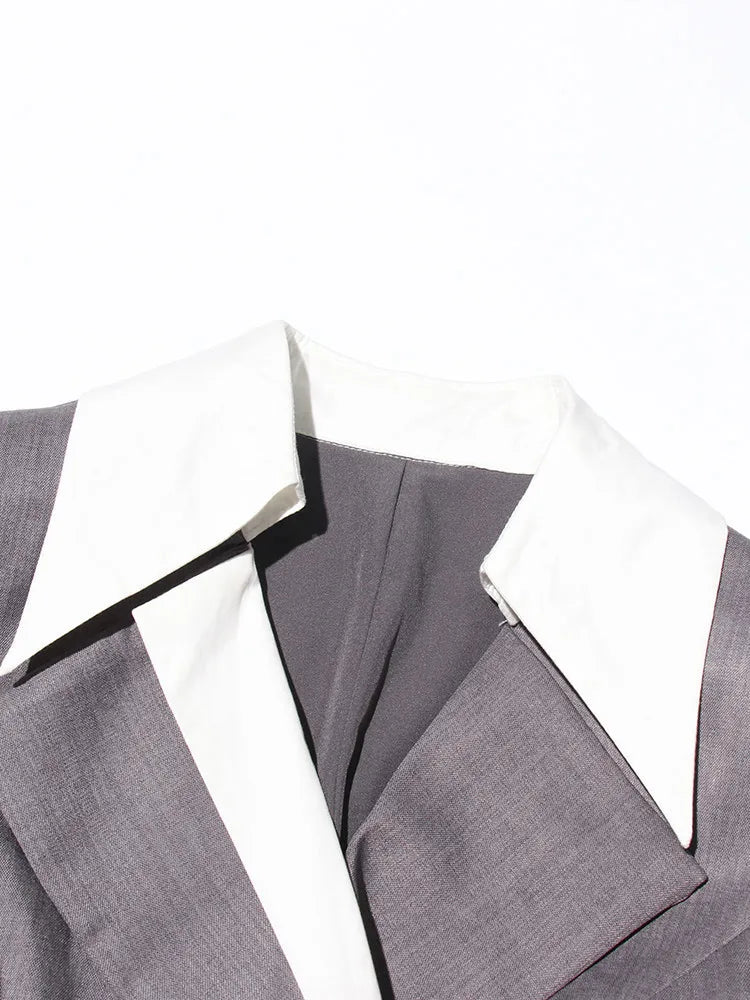Lace-Up Detail Slim Blazer