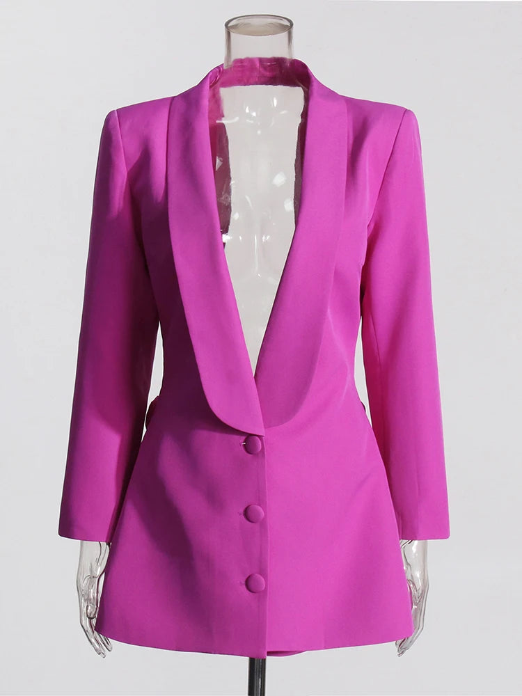 Bold Elegance Open-Back Blazer