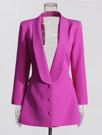 Bold Elegance Open-Back Blazer